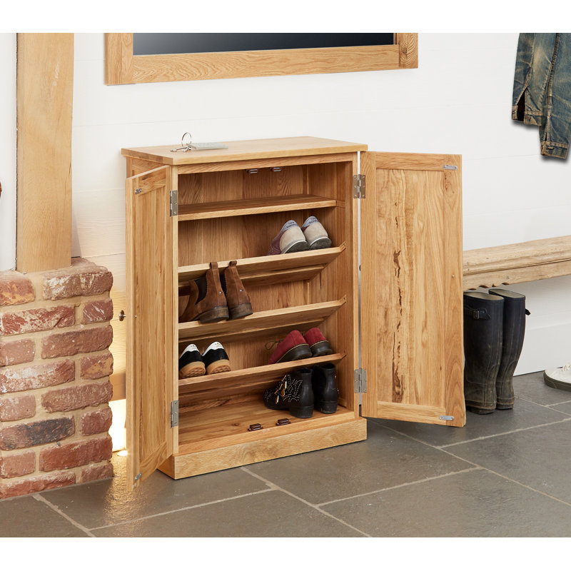 Oscar 12 Pair Solid Wood Shoe Storage Cabinet