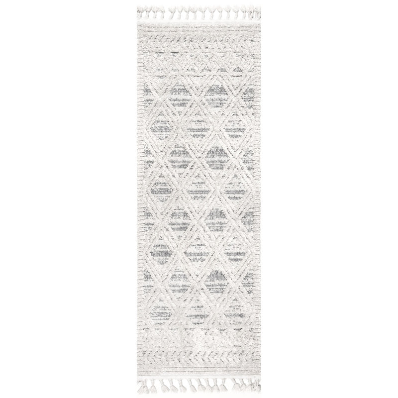 Tapis marocain à treillis Standridge, Tapis de couloir 2 pi 6 po x 12 pi
