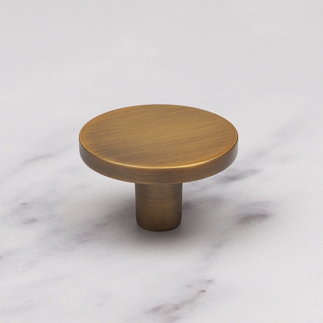 Antique Brushed Brass Disc Knobs
