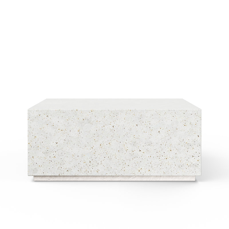 Mixx Bloc Coffee Table, Ivory Terrazzo, 16.5" H x 39.5" W x 39.5" D