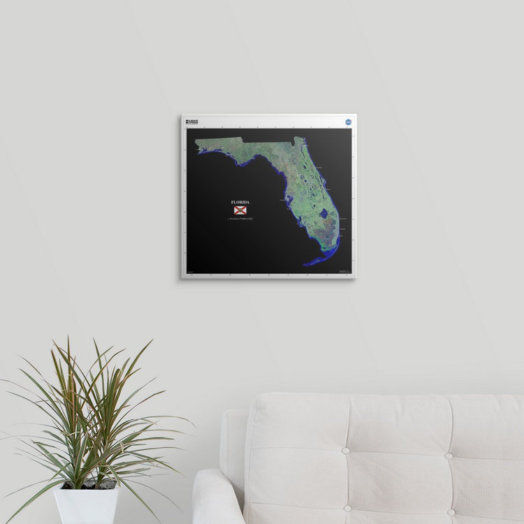 « floride-usg state mosaic », impression, H 16 po x l 16 po x P 1,25 po, Toile