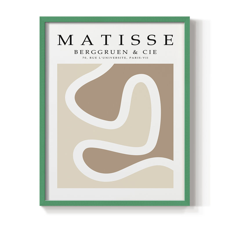 Matisse CCCXLVI Framed Print - Solid Wood, Green, 10" H x 8" W