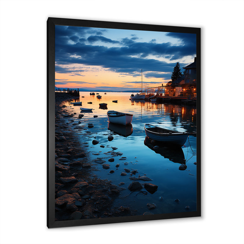 Port Harbor Serenade III - Imprimé, Cadre photo noir, H 20 po x l 12 po x P 1 po
