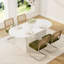 Ensemble de salle à manger élégant à double piédestal avec chaises en velours-908193390-908193391