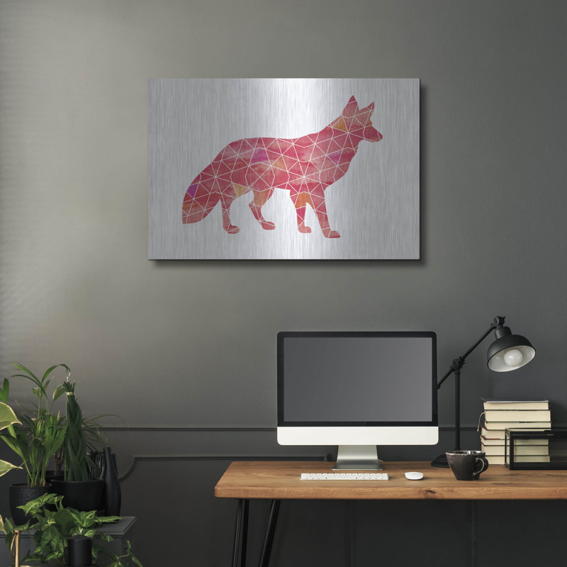  «Fox» par Erin Clark, art mural en métal, 36 po x 24 po, H 24 po x l 36 po