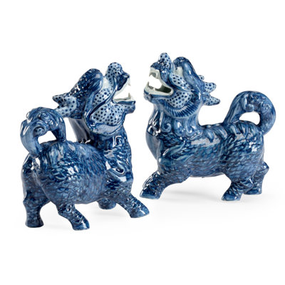2 Piece Foo Dogs Figurine Set