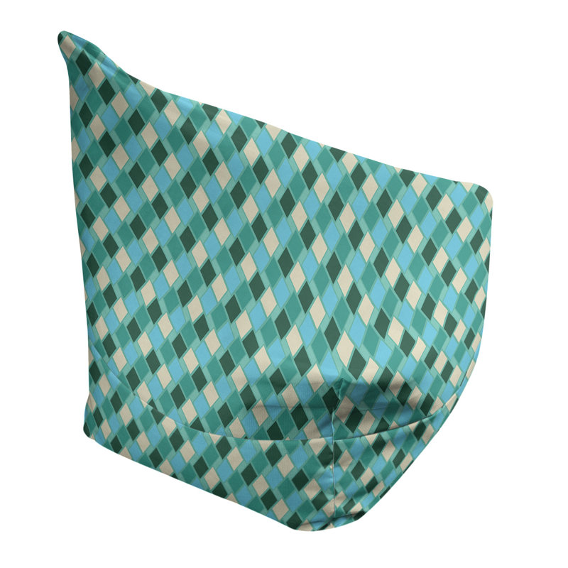 Sac de pois Leffel, Pouf fauteuil, H 38 po x l 42 po x P 29 po, Sarcelle / Vert