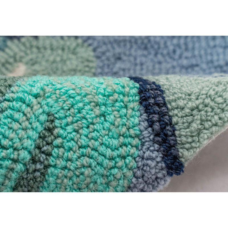 Tapis bleu touffeté à la main Walczak, Tapis de couloir 2 pi x 8 pi