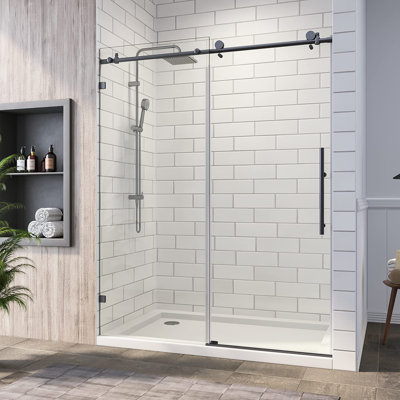 Porte de douche coulissante simple sans cadre l 58 "- 60" x H 76 "