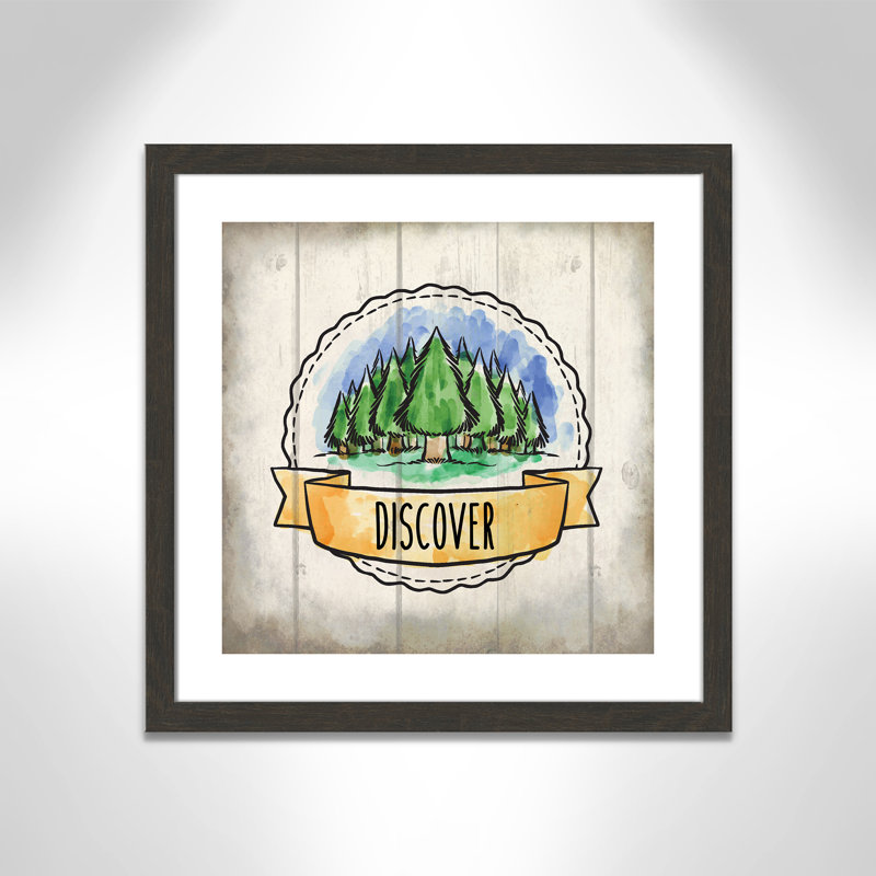 «Adventure is out There», art encadré 3, H 22,5 po x l 22,5 po x P 0,6 po, Cadre plat à grain de bois noir