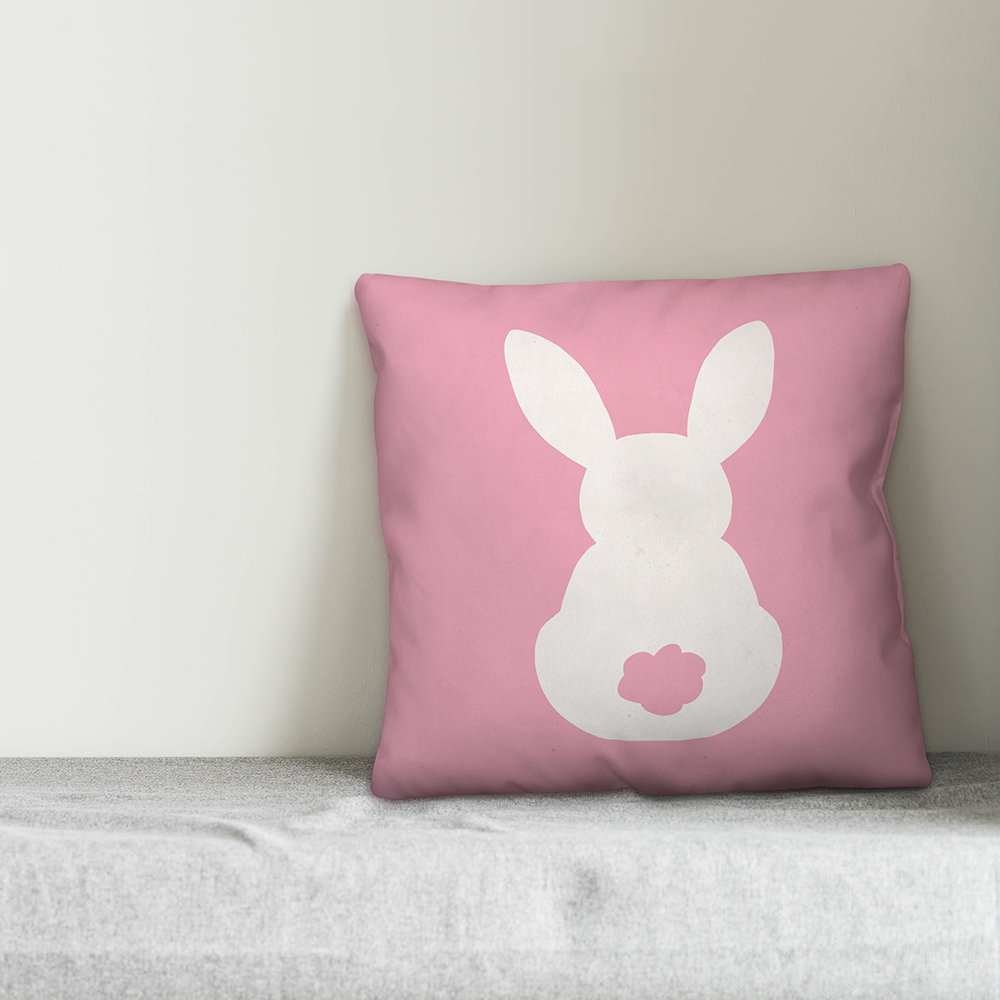 Sitting Bunny Silhouette Throw Pillow Designs Direct Creative Group