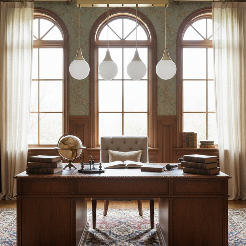 Aurelius 4-Light Opal Globe Linear Chandelier
