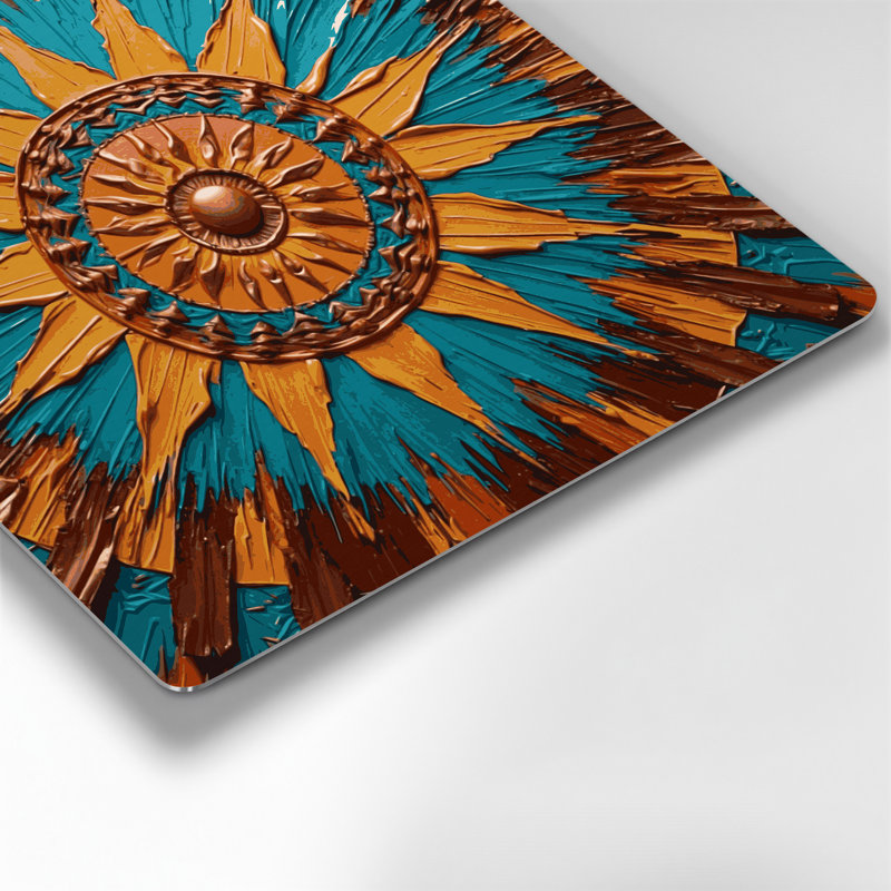 «Southwestern Cowboy Sunburst», art mural en métal brun 87, H 144 po x l 144 po x P 0,05 po