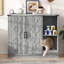 Gray Cat Litter Box Furniture, Power Outlet, Catcher, And Adjustable Shelves. Contemporary Geometric Design, Fits Most Automatic Boxes, Door Hooks For Pet Accessories, Universal Design Smart Pattern