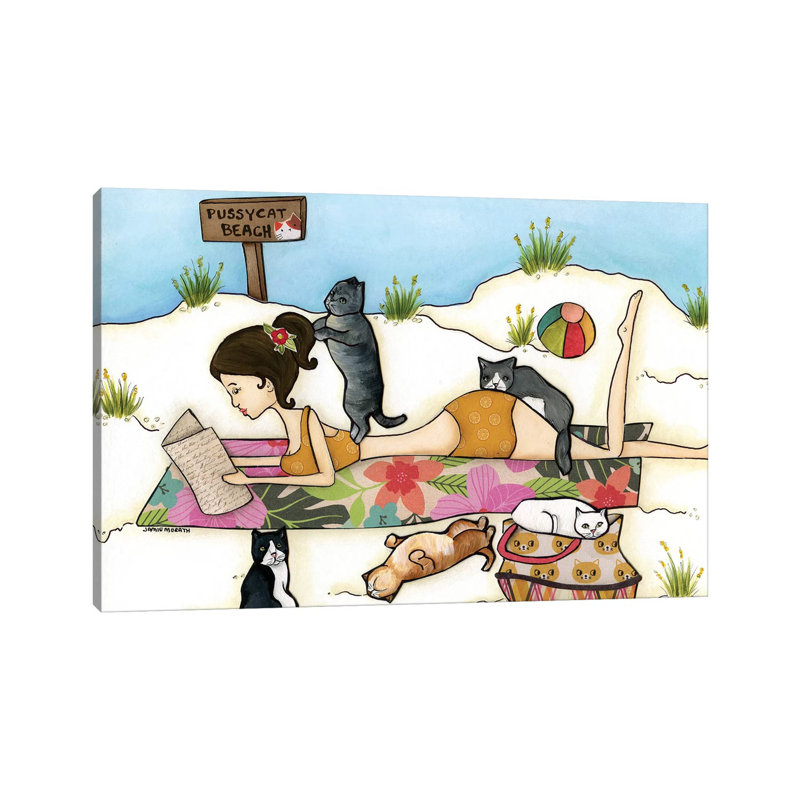 Pussycat Beach by Jamie Morath - Wrapped Canvas Gallery-Wrapped Canvas Giclée, 66.04 cm H x 45.72 cm W x 3.175 cm D