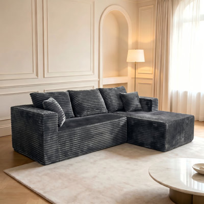 93''2 - Piece Upholstery Compression Sofa, Cloud Sectional Couch With Deep Seat, Modern Modular L-Shape Sofa Couch With Chaise,Upholstered Couches For Living Room Bedroom,No Assembly