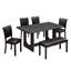 Ensemble de table de salle à manger 6 pièces avec 4 chaises rembourrées et banc-626716631