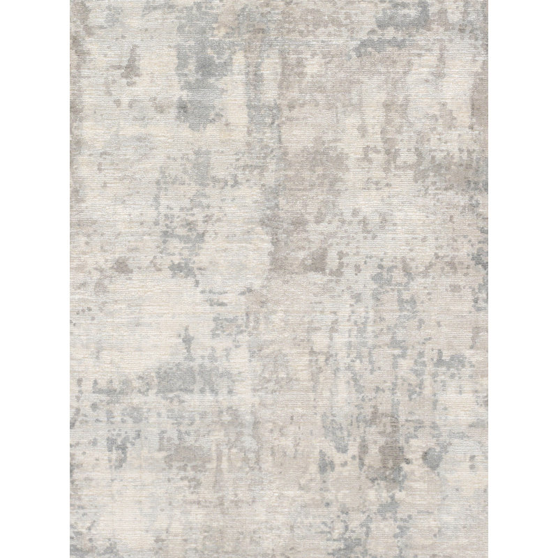 Abstract Elegance Hand-Loomed Viscose Area Rug - 12' x 15' Gray