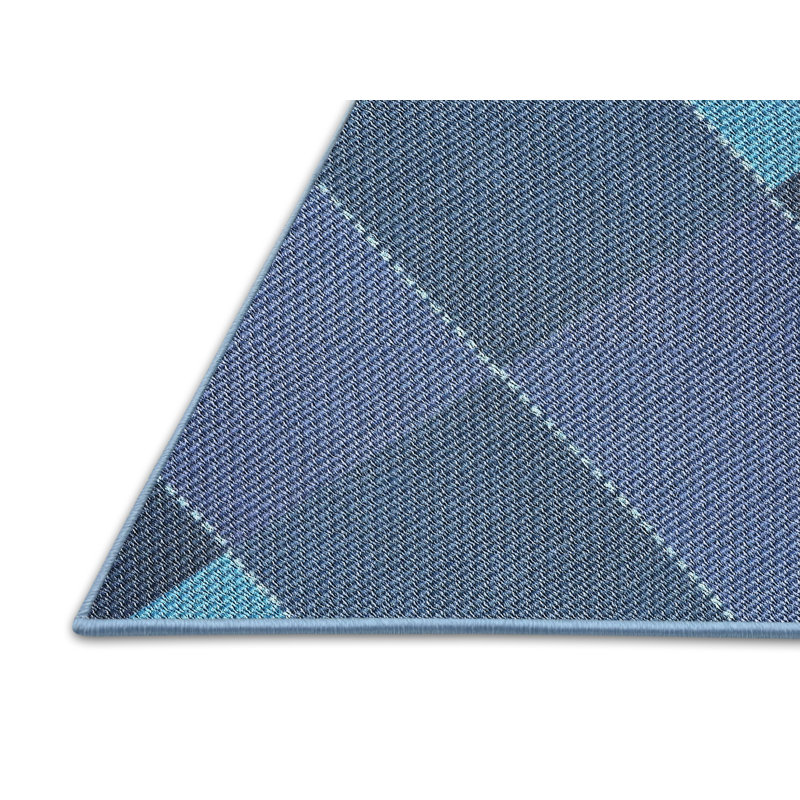 Tapis mauve/bleu à motifs, Rectangle 4 pi x 6 pi