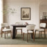 Chaises de salle à manger de style Mid-Century en boucle, hauteur d'assise 19,1 pouces, pieds en bois renforcés par des entretoises (ensemble de 4)