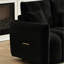 Tissu modulaire noir 91,7 po avec console, porte-gobelet et rangement, porte-nuage modulaire moderne pour un salon confortable