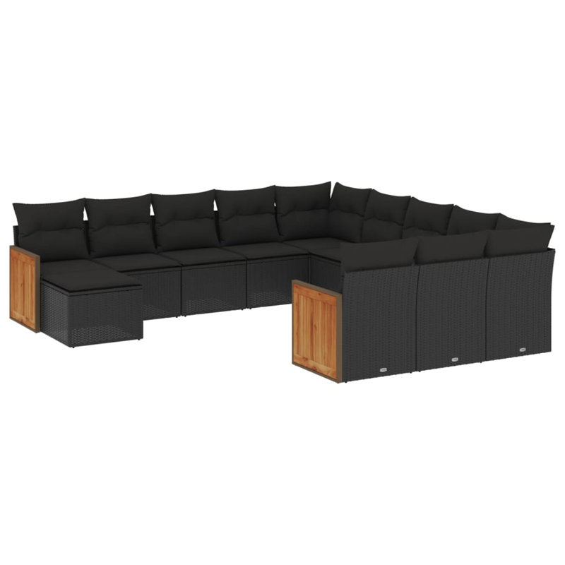  Garden Sofa Set Black