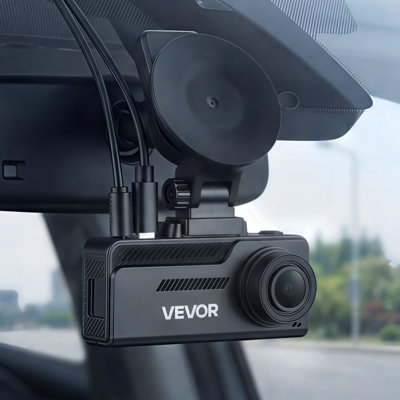 Dash Cam Front and Rear, 4K+1080P, 64 GB Card Included, Dual Channel Dash Camera for Cars with Built-in GPS, G-Sensor, Front 129° & Rear 125°, 3.18" Touch Screen, Loop Recording, Parking Mode