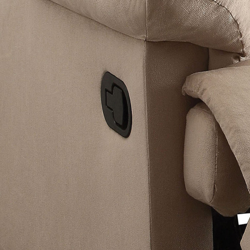 Fauteuil inclinable beige avec accoudoirs coussinés, Tissu beige