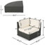 Modulaire de jardin et d'extérieur - 8 avec coussins imperméables brun foncé - pour