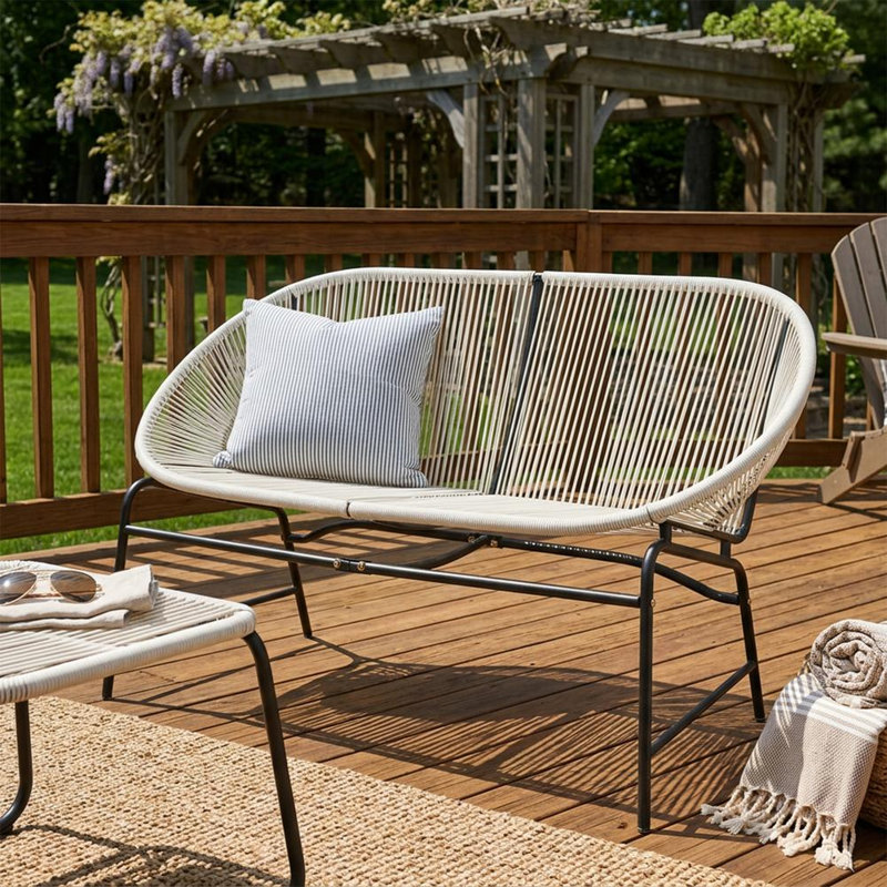 Causeuse d'extérieur pour patio, White