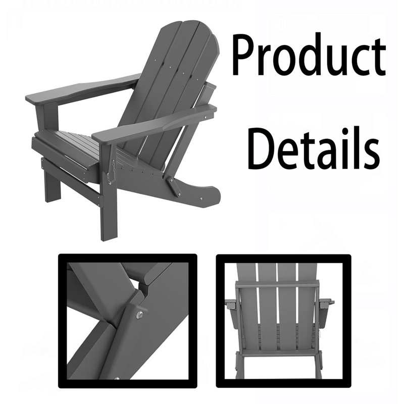 Chaise d'extérieur pliante, Gris