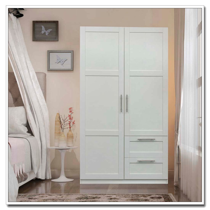 Armoire haute avec portes, tiroirs et tablettes