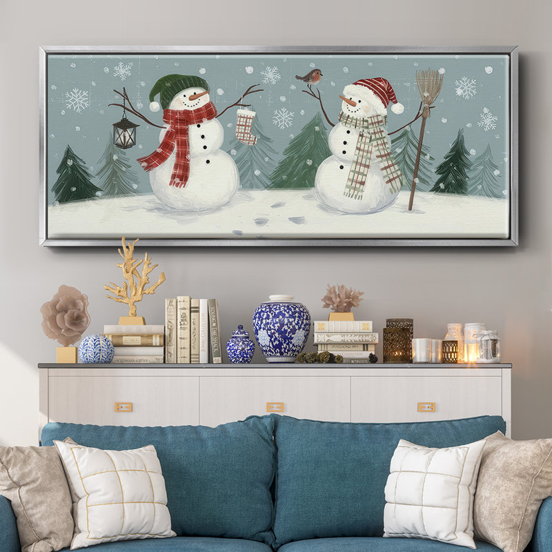 Snowmen VI- Framed Canvas, 24" H x 60" W