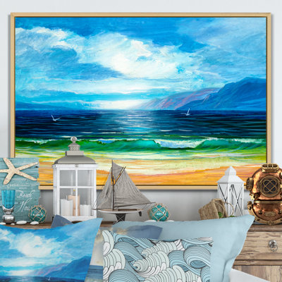 Morning Sunlight On The Sea Waves XXII - Décoration murale nautique et côtière en toile