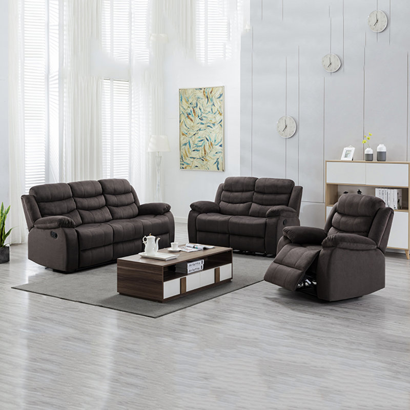 Ensemble de salon inclinable 3 pièces Kingstowne, Brun
