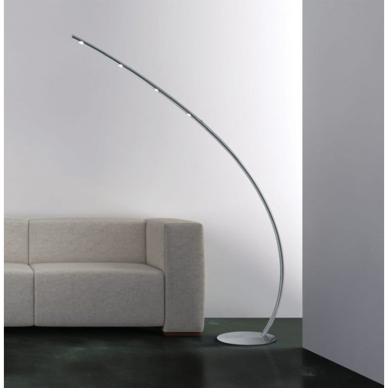Adames 66'' Satin Nickel LED Arched Floor Lamp