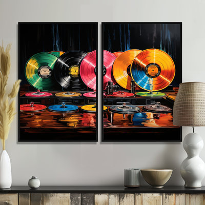 Coloré vinyle Serenade II - art moderne sur toile multicolore