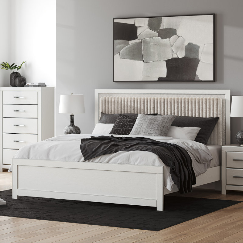 Birmonton King Upholstered Panel Platform Bed, King