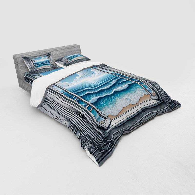 Ensemble de literie Ambesonne Ocean, Housse de couette grand + 3 pièces supplémentair