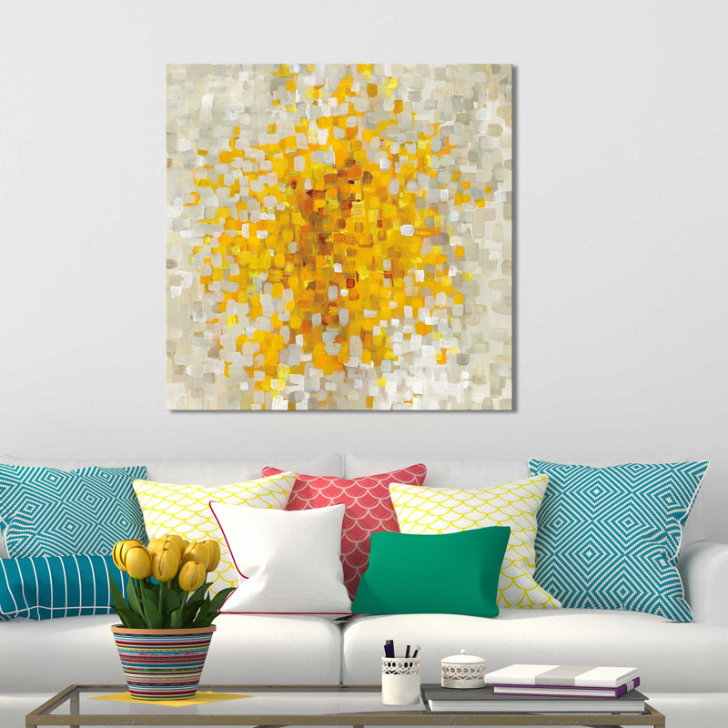 «Summer Blocks», reproduction de peinture acrylique sur toile, H 18 po x l 18 po x P 1 po, Toile tendue