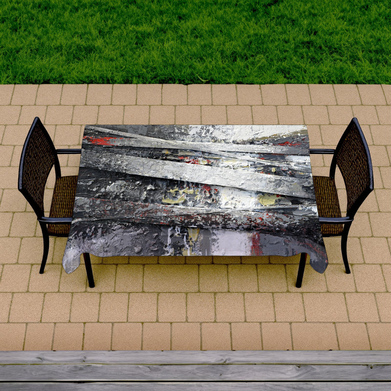 Industrial and Texturized Abstract Stripes Tablecloth | Modern Decor