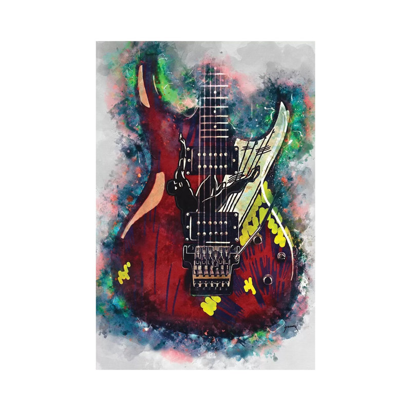 Joe Satriani's Electric Guitar - Print on Canvas, Wrapped Canvas, 20.32 cm H x 30.48 cm W