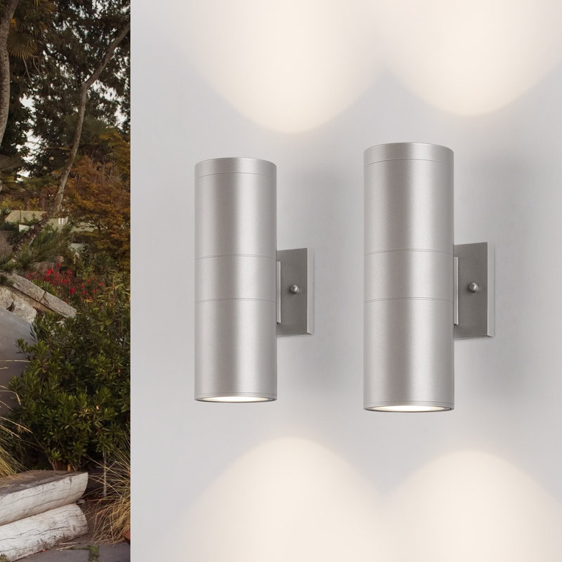 Raley 2- Bulb Outdoor Wall Lantern, 11.97" H x 4.52" W x 7.17" D, Gray