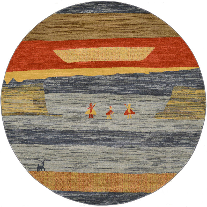 Tapis géométrique Abrigail, Rond 8 pi