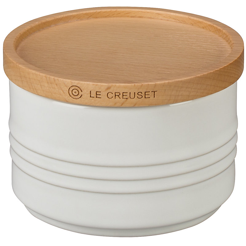 Metallics Kitchen Canister, 8" H x 5.5" W x 5.5" D, White