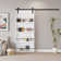84" Manufactured Wood Bookshelf Barn Door Primed with Mounting Hardware Kit(Soft Close Inclued)