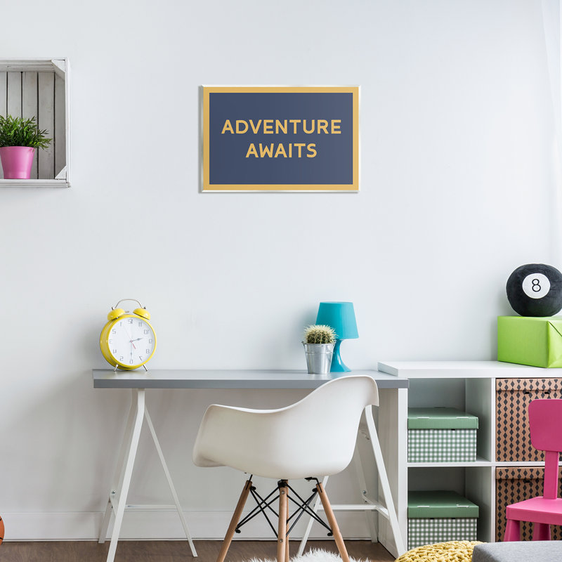 «Au-629-Giclee Adventure Attires Blue & Ochre» par Lil 'Rue, impression, L 19 po x H 13 po x P 0,5 po, Mdf