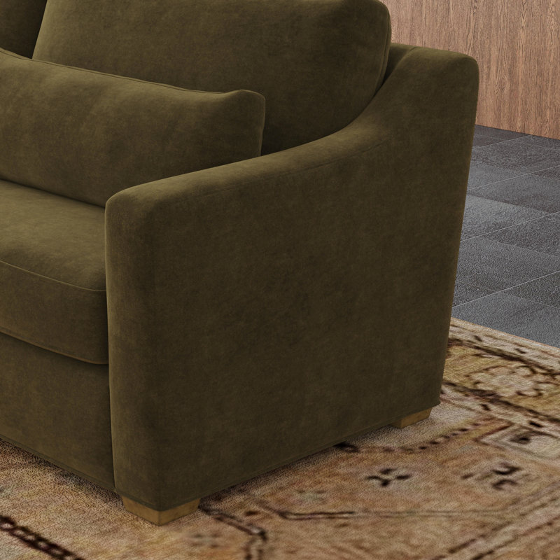 Emmit Two Seat Upholstered Sofa, Green