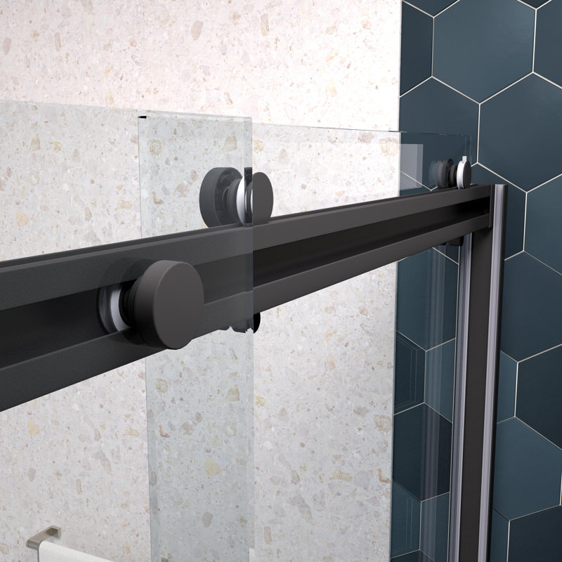 Porte de douche sans cadre de l 56 po x H 74 po