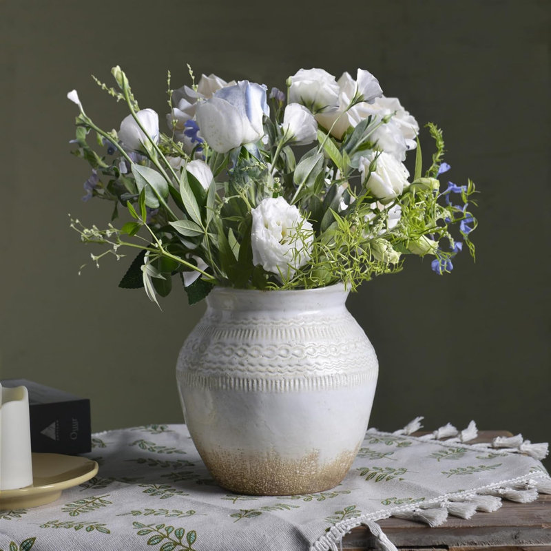 Vase en céramique gaufrée 5,9 po